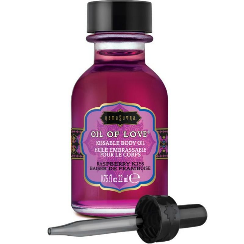 Huile comestible chauffante framboise 22 ml — Oil of Love · Kamasutra Cosmetics · Huiles aromatisées