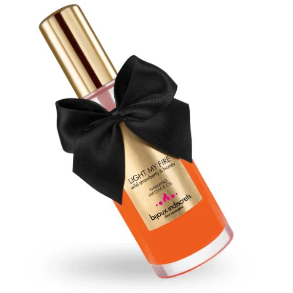 Huile de massage chauffante fraise 100 ml — emballage