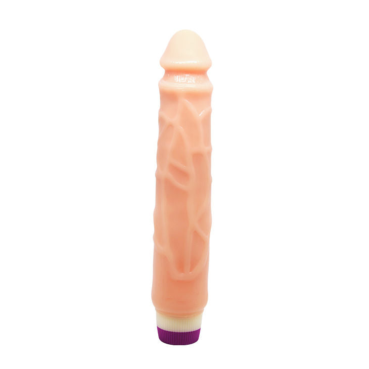 Gros gode vibro toucher peau veiné 25,5 cm — texture visible