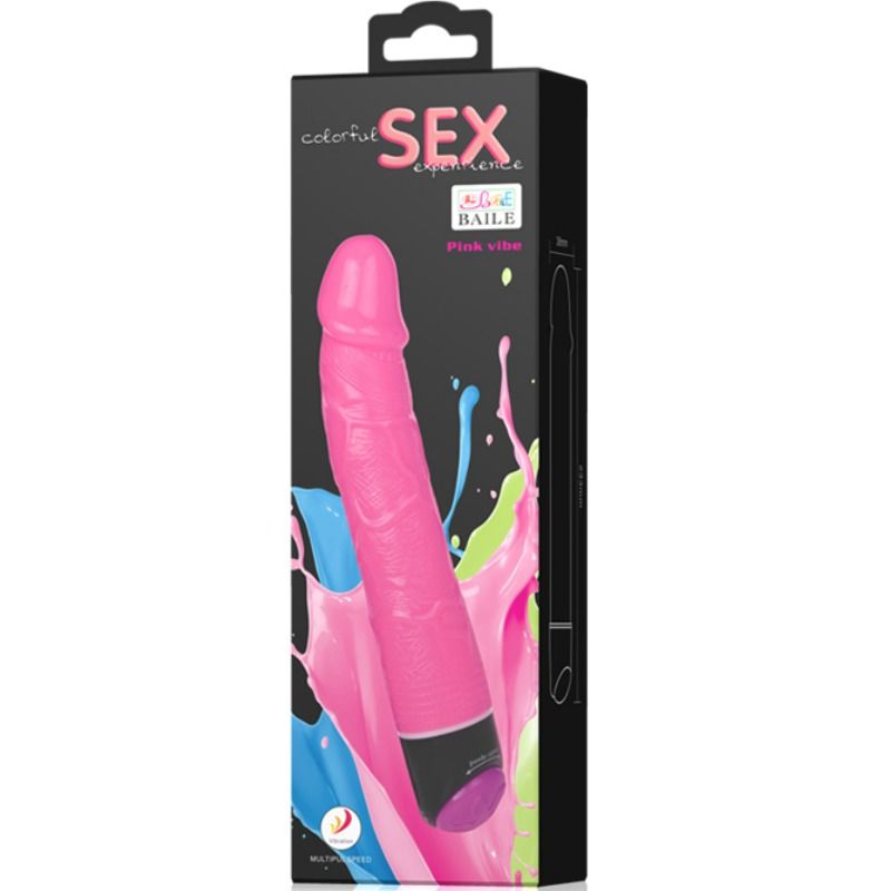 BAILE VIBRATEUR REALISTE SEXE COLORE ROSE 23 CM