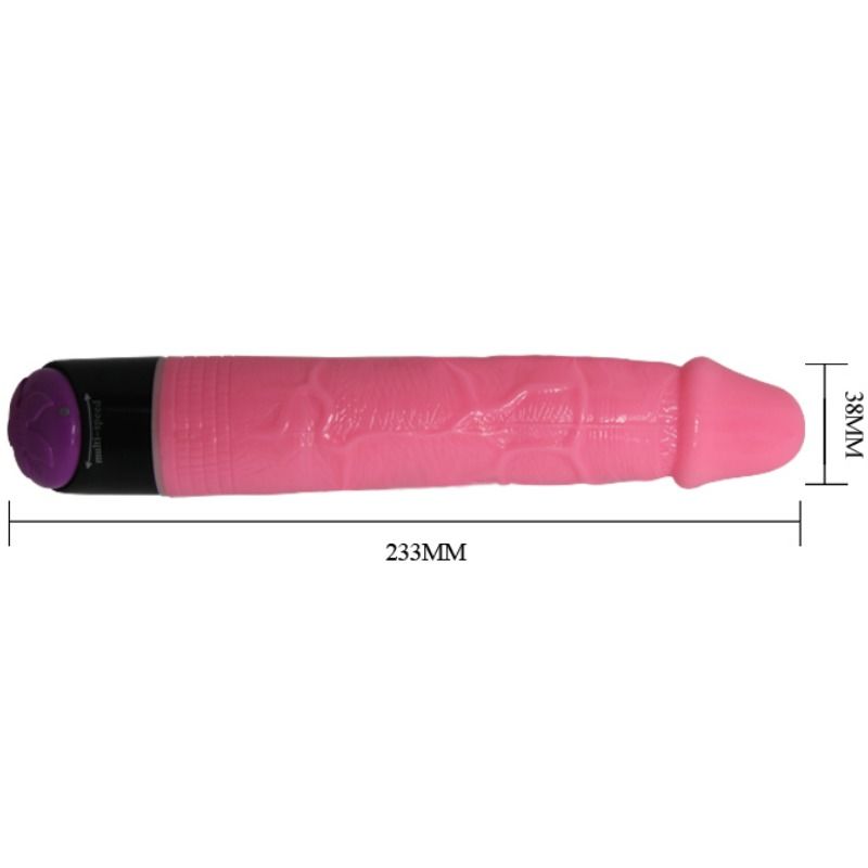 BAILE VIBRATEUR REALISTE SEXE COLORE ROSE 23 CM
