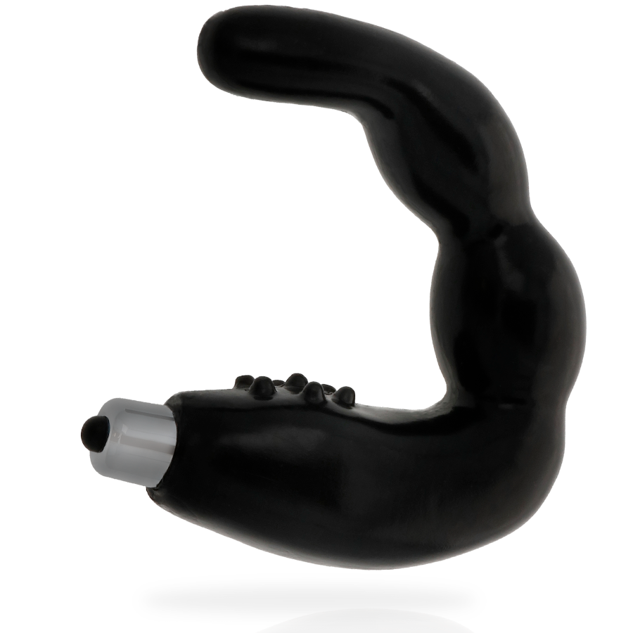 Masseur prostatique vibrant forme C périnée — vue de profil