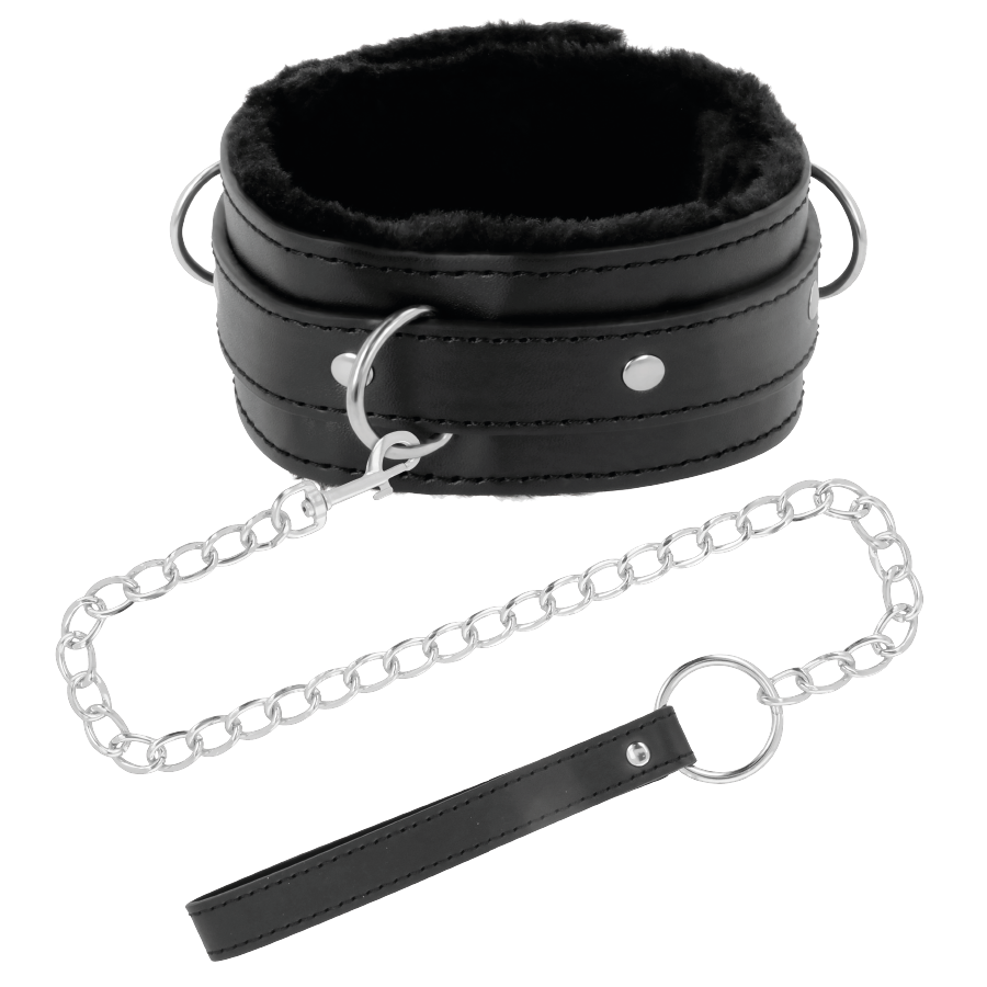 DARKNESS COLLIER DE POSTURE CONFORTABLE AVEC CHAINE EN CUIR