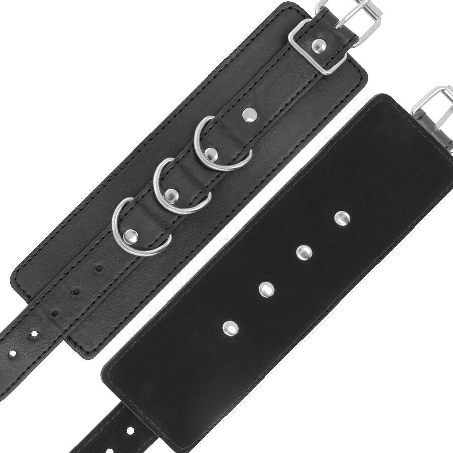 DARKNESS MENOTTES DE CHEVILLE AJUSTABLES EN CUIR NOIR