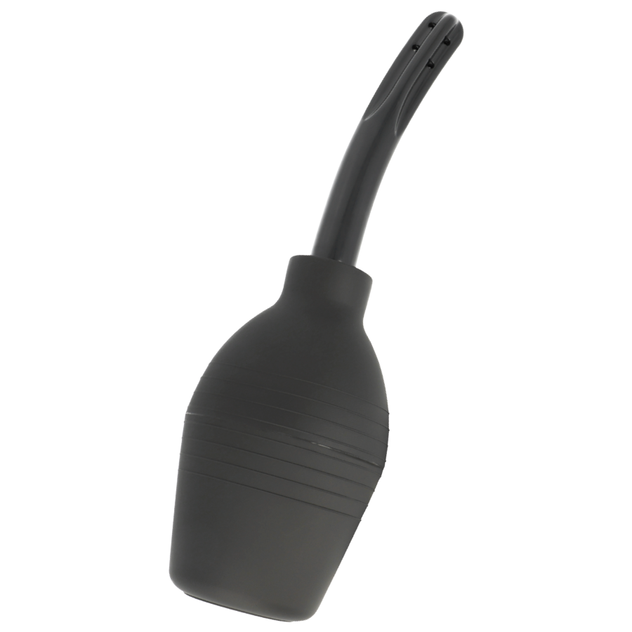 Poire de lavement anal silicone noir — vue de profil