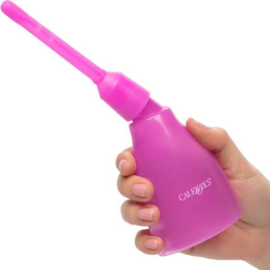 Poire de lavement anal format mini rose — vue de profil