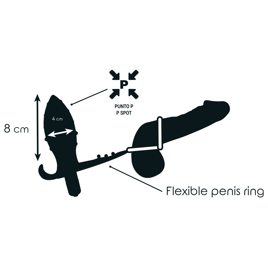 Plug vibrant prostate avec double cockring — gros plan