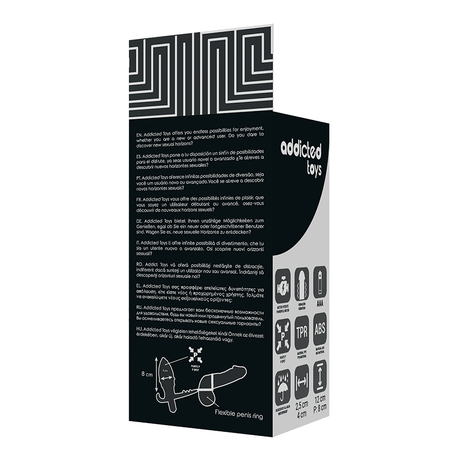 Plug vibrant prostate avec double cockring — emballage