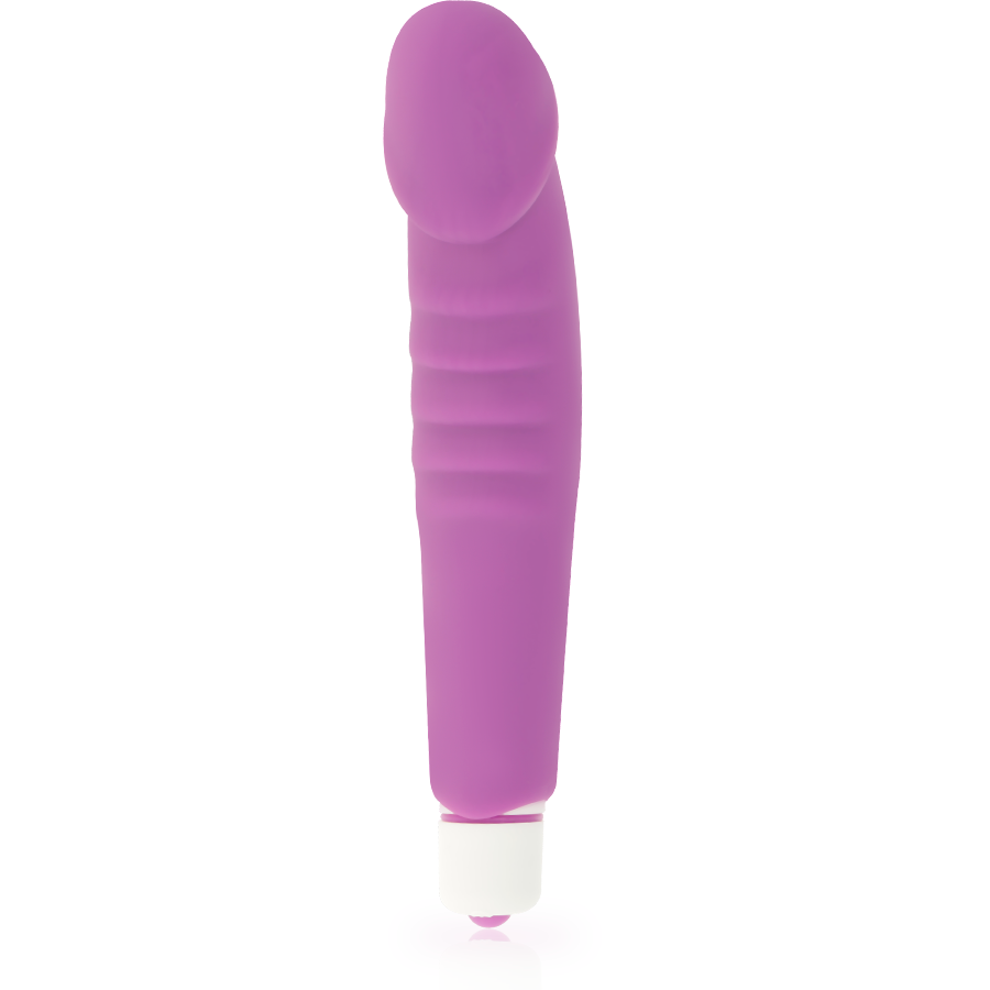Gerippter realistischer Silikonvibrator in Violett — Dolce Vita Pleasure