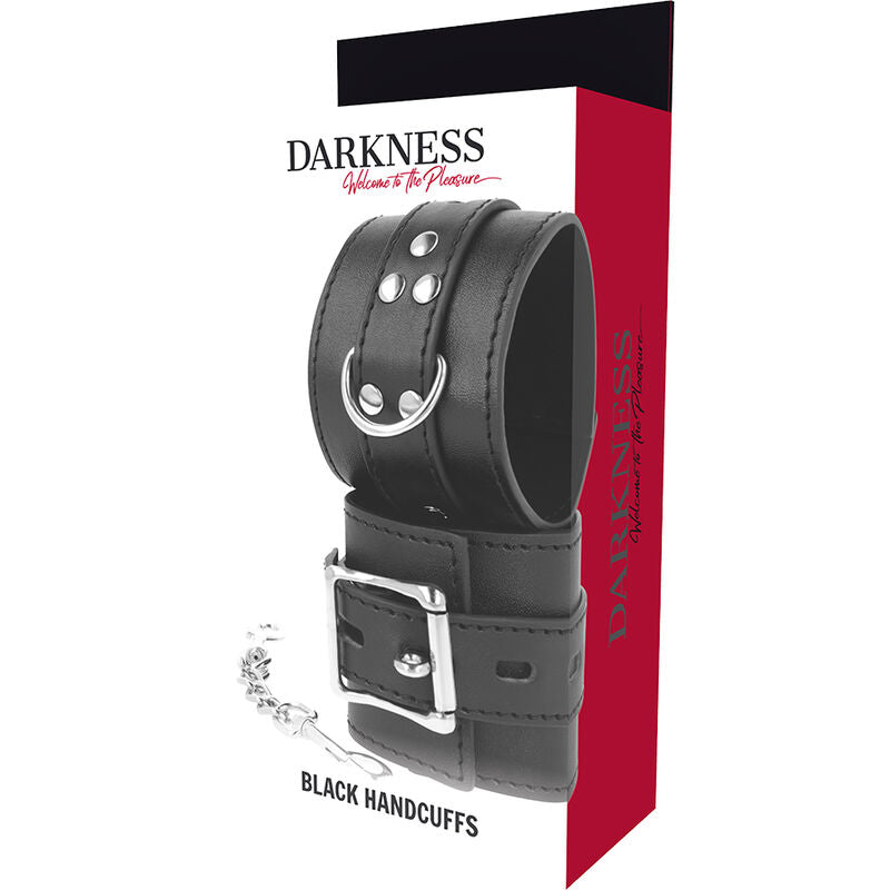 DARKNESS MENOTTES EN CUIR NOIR