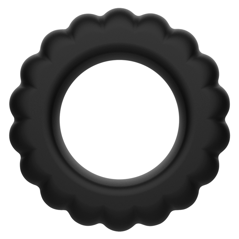 Kit 4 cockrings silicone texturés noir — texture visible