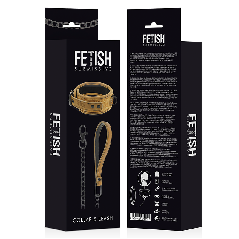 FETISH SUBMISSIVE ORIGIN COLLIER CHAINE DOUBLEE DE NEOPRENE