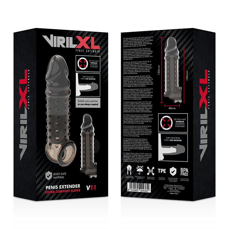 Gaine fermée texturée à picots noire +2 cm — emballage