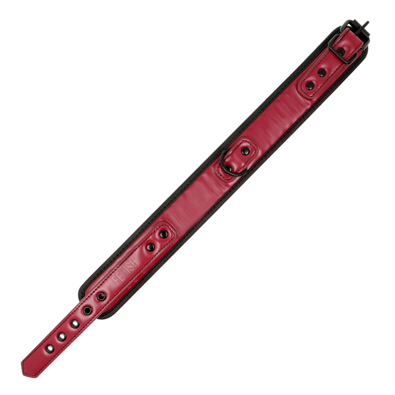 FETISH SUBMISSIVE DARK ROOM COLLIER CHAINE DOUBLURE EN NEOPRENE