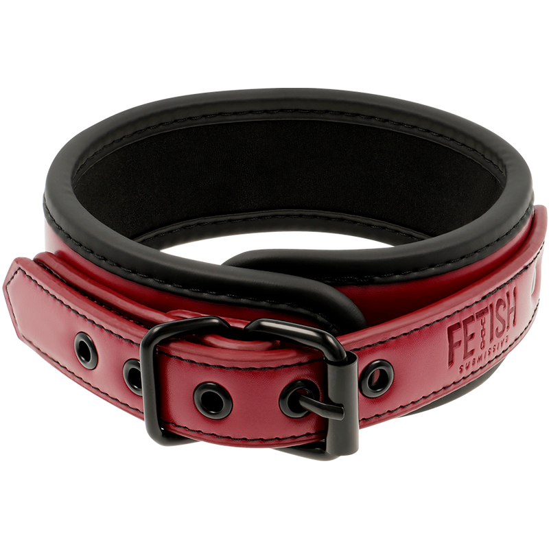 FETISH SUBMISSIVE DARK ROOM COLLIER CHAINE DOUBLURE EN NEOPRENE