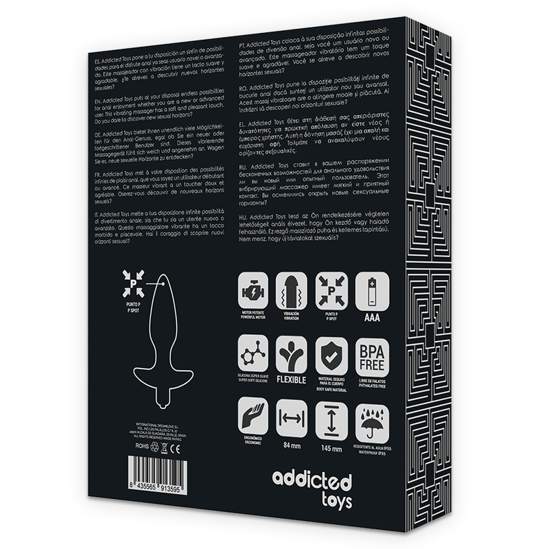 Plug vibrant silicone prostate — emballage