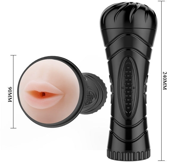 Vibrierender realistischer Mund-Masturbator, 7 Modi