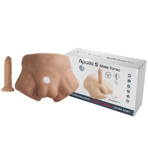 Realistischer männlicher Torso mit Po und Schwanz – Apollo S Caramel