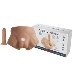 Realistischer männlicher Torso mit Po und Schwanz – Apollo S Caramel