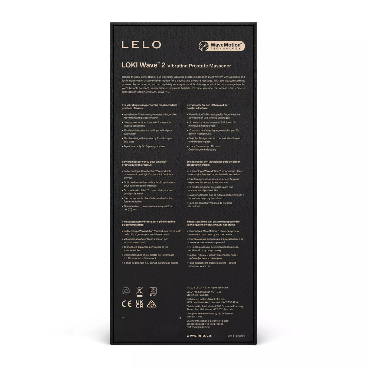 Masseur prostatique WaveMotion 12 modes noir — LELO Loki Wave 2