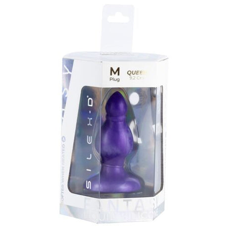 Plug bijou Queen violet 9 cm — silicone souple ultra-doux