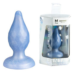 Plug Bijou Diamond Bleu Nacré 9 cm - Silicone Souple Ultra-Doux