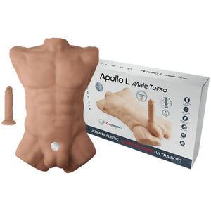 Realistischer Männer-Torso mit Po und Penis – Apollo L Karamell