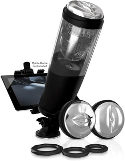 Masturbateur automatique rotation + va-et-vient 3 gaines interchangeables — Deluxe Mega-Bator