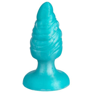 Plug anal fantaisie spirale bleu 9 cm — Melty