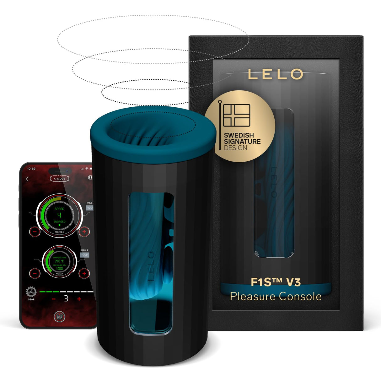 AI-powered connected masturbator with dual motors, XL size — F1S V3