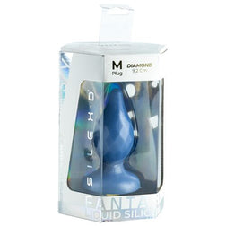 Plug Bijou Diamond Bleu Nacré 9 cm - Silicone Souple Ultra-Doux