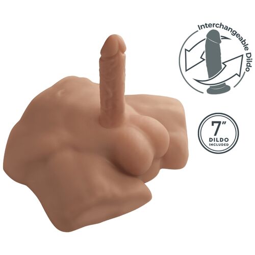 Realistischer männlicher Torso mit Po und Schwanz – Apollo S Caramel