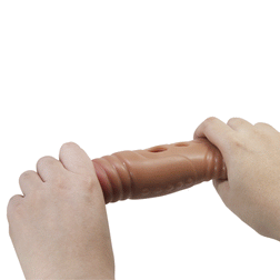 Gaine d'extension pénienne vibrante 22 cm avec anneau de maintien