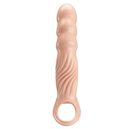 Gaine d'extension pénienne réaliste +7,5 cm avec 3 embouts couleur peau