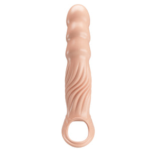 Gaine d'extension pénienne réaliste +7,5 cm avec 3 embouts couleur peau