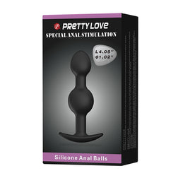 Chapelet anal silicone à billes lestées 10,3 cm