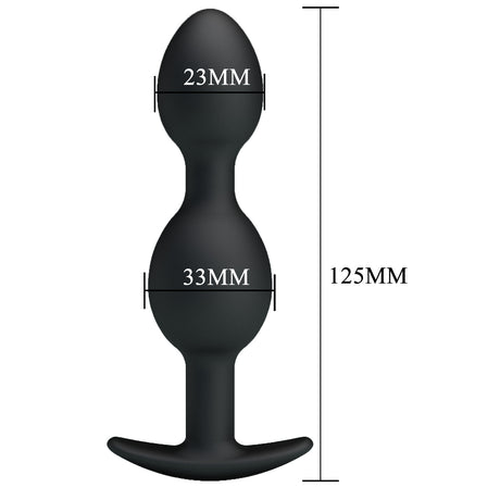 Silikon-Analkette 12,5 cm mit Griff — Silicone Anal Balls