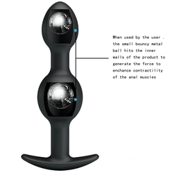 Chapelet anal silicone 12,5 cm avec poignée - Silicone Anal Balls