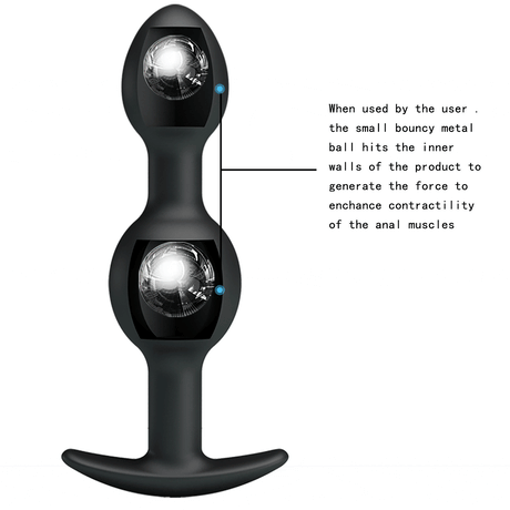 Silikon-Analkette 12,5 cm mit Griff — Silicone Anal Balls