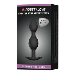 Chapelet anal silicone 12,5 cm avec poignée - Silicone Anal Balls