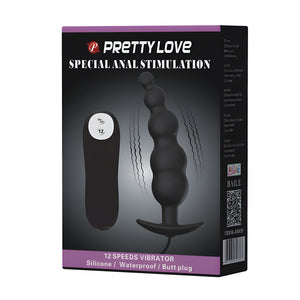 Vibrierender Analplug mit 12 Modi im Prostata-Design