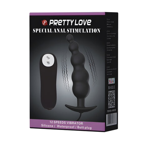 Vibrierender Analplug mit 12 Modi im Prostata-Design