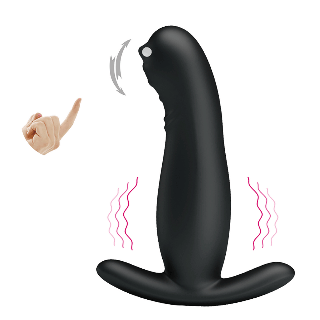 Vibrierender Silikon-Prostata-Plug mit Dammbasis