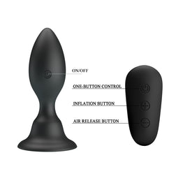 Plug vibrant gonflable silicone 10,8 cm avec télécommande