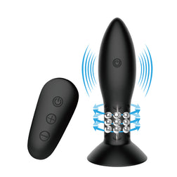 Plug vibrant à billes rotatives gonflable 13 cm avec télécommande