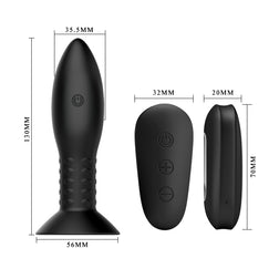 Plug vibrant à billes rotatives gonflable 13 cm avec télécommande