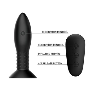 Aufblasbarer Analplug mit rotierenden Kugeln 13 cm
