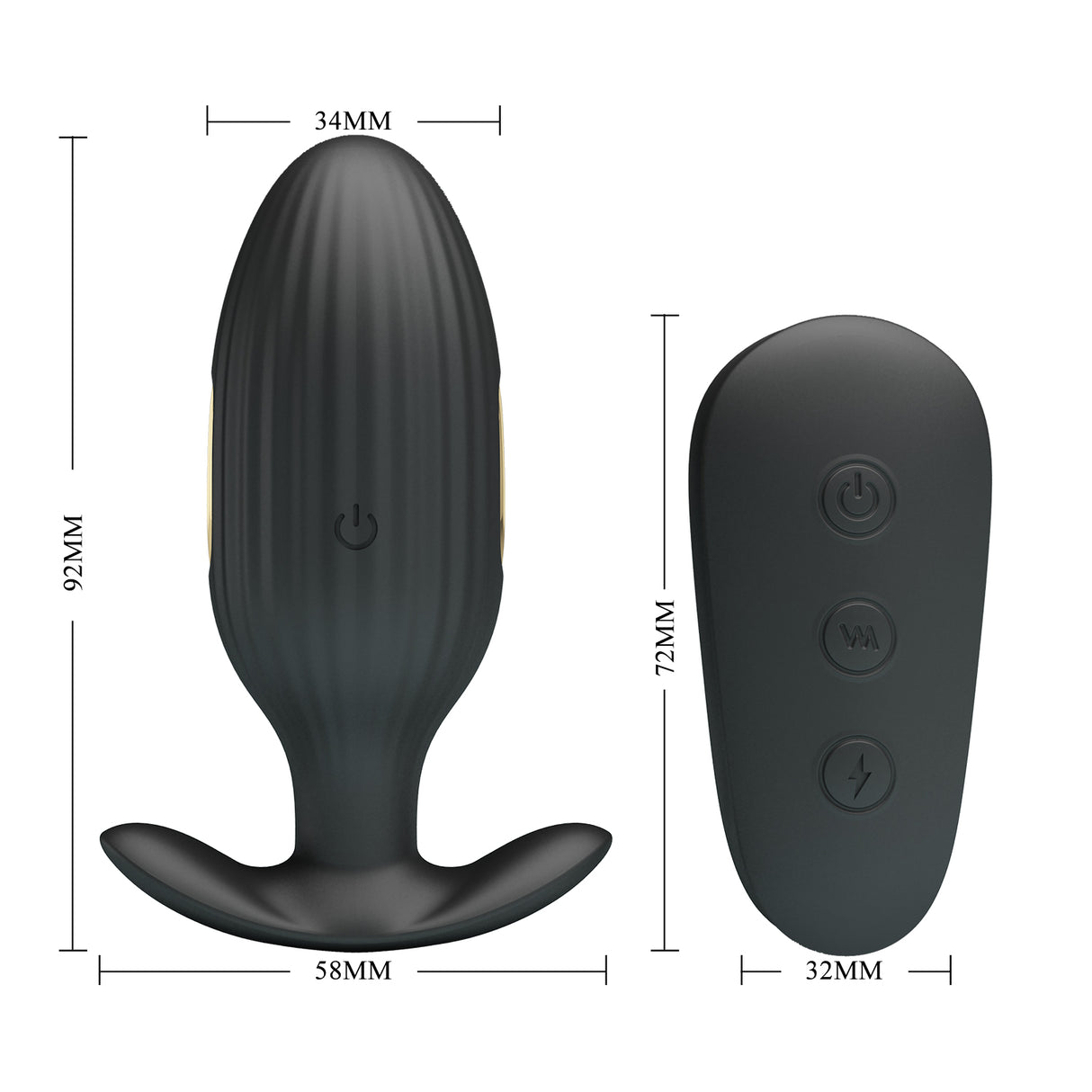 Vibrierender Elektro-Analplug mit Fernbedienung – Kelly