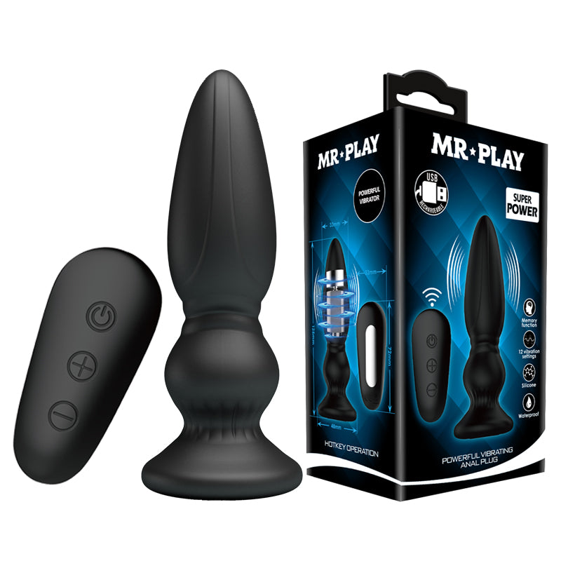 Vibrierender Analplug 12 Modi mit Fernbedienung