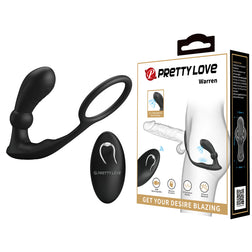 Stimulateur prostate vibrant avec cockring télécommandé — Warren